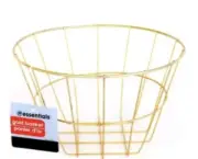 1 Round Wire Basket Gold Kitchen Bathroom Office Bedroom Organizer Storage Gift