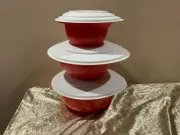 New Tupperware Set 3 Pro Baking and Mixing Nesting Bowls with Lids 1.5L, 3L & 4L