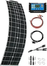 200 Watt 16V-24 Volt Extremely Flexible Monocrystalline Solar Panel, Monocrystalline Solar Panel, Solar Panel Kit, for Rv, Yacht, Power Station, Outdoor