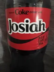 Share a Coke with Josiah 2025 Personalized Gift Coca~Cola Bottle 20oz Zero
