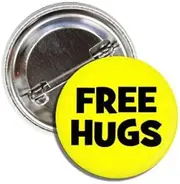 [Lunch Money] FREE HUGS Funny Be Kind Share Love Button Badge Pin