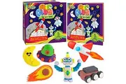 Creative Kids Air Dry Clay Solar System Figurines - Sculpt Over 20 Clay Charms - Make Mini Planet Keychains with 13 Clay Colors - Solar System Craft Book Included