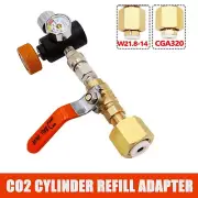 CO2 Cylinder Refill Adapter + Ball Valve Fit for Sodastream CO2 Tank Connector