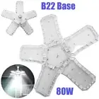B22 Bayonet LED Garage Light 80W White Deformable Workshop Lamp Daylight AU