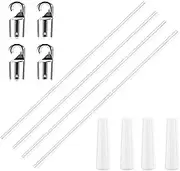 White Fiberglass Blind Tilt Wand - 12 Inch Strong Tilt Stable Blind Wand | Vertical Stick with Hook and Handle Replacement for Window Curtains Door Shades Opener