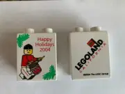 Lego Duplo Promotional Brick with Happy Holidays 2004 Legoland Pattern Brand New