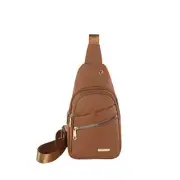 NNEDSZ Brown Women's Quilted Sling Bag - Stylish Crossbody Shoulder Backpack