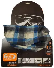 G-GUZHULI Checkered Multifunctional Headwear (OSFA, Grey/Blue)