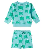 [Stella McCartney Kids] Stella McCartney Kids Baby cotton sweatshirt and sweatshorts set M 24 green