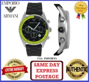 Emporio Armani AR5865 Sportivo Silver, Black, Green and Silicone Mens Watch
