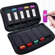 Flash Drive Case Soft Material Thumb Drive Holder case, Drive Holder Organizer, Portable Electronic Accessories Bag for Memory Stick with 10 Slots