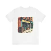 Artistic Cityscape Unisex Tee, Retro T-Shirt, Gift for Artists, Urban Wear,