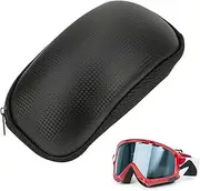 [Jectse] Snow Goggles Case, Pu Leather Ski Goggles Case, Hard Case with Zipper, Portable Ski Snow Goggle Protector, Compact & Lightweight Travel Carrying Snow Goggles Bag (8.7x4.7x2.0in)