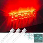 100pcs 5mm Red Led Light Emitting Diode Flat Top Led Clear Top No Edge