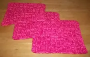 New 3Pc Set Uniq Handmade Crochet Hot Pads Table Mat Candle Mat Waffle Pink