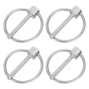 4Pcs 1/8" x 1" Linch Pin with Ring, Stainless Steel Round Linch Pins, Silver