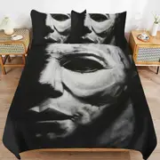 a1361 Michael Myers Halloween Duvet Cover Set, 3 Piece Bedding Set 86x70" Double Sided Printing Decorative Comforter Cover Set (1 Duvet Cover + 2 Pill