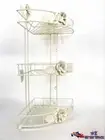 Metal Ivory Flower Corner Shower Caddy Bathroom Rack Storage Organizer JBA3103