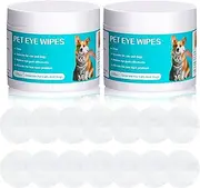Neptniopllab 2-Pack Teeth and Ear Cleaner Finger Wipes, Dog and Cat Grooming Kit, Soothing Odor Control, Reduces Dirt and Wax Buildup (2pcs Eye Wipes)