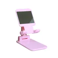 在飛比找博客來優惠-SW-01可摺疊桌面手機平板支架粉紅