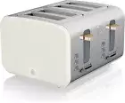 ST14620WHTN Nordic 4-Slice Toaster with Defrost/Reheat/Cancel Functions, Cor...