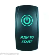 GREEN DUAL LED BACKLIT ROCKER SWITCH LASER ETCHED MOMENTARY PUSH TO START TRUCK