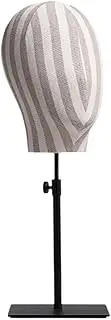 Generic Adjustable Mannequin Head Stand for Displaying Accessories, Stripe Black