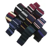 Mens Knitted Patterned Stripe Skinny Tie Mens Ties Black White Red Navy Maroon