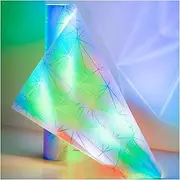 Coavas Window Privacy Film Frosted Glass Decorative Thermal Film,Static Cling Bathroom Insulation Film Heat Blocking,Peel and Stick Front Door Home Opaque Cover Day and Night,17.5 x 78.7 Inch,Rainbow