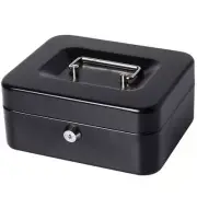 Small Cash Box with Money Tray and Lock, Metal Money Box for Cash, Lockbox 7....
