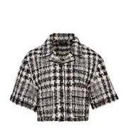 [We11done] White Womens Tweed Cropped Shirt