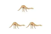 3x Heebie Jeebies Wood Apatosaurus Kit Dinosaur Kids Building Toy 36cm Small 6y+