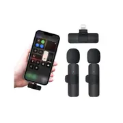 2pcs Wireless Lavalier Microphone Mic for iPhone iPad Vlog Live Stream Lightning Style