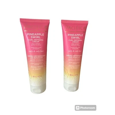 Pacifica Beauty, Pineapple Curls, Curl Defining Cream 8 Oz 2 Bottles Hair New
