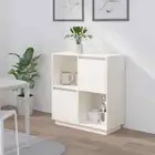 vidaXL Sideboard White 74x35x80 cm Solid Wood Pine 2BB