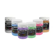 6 x 250ml Metallic Fabric Paints By Artistic Den
