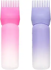 2 Pack Root Comb Applicator Bottle with Graduated Scale, 160 ml Oil Applicator for Hair Dye, Hair Oiling Applicator Bottle Brush for Home, Salon