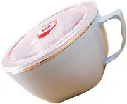Luxshiny Stainless Steel Bowl Set with Lid Microwave Safe Ramen Noodles Kids Rice Bowl Food Containers