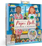eeBoo: Paper Dolls: Explorer & Botanist - Includes 2 Paper Dolls, Stand Up Scene & Stickers, Kids Ages 5+