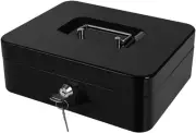 Cash Box with Money Tray Large Money Box with Lock Metal Safe Box for Money 9.84