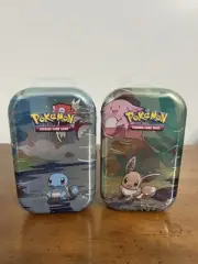 Pokemon TCG Kanto Friends Mini Tin x2 Sealed Squirtle and Eevee Sword and Shield
