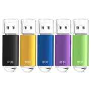 8GB USB 2.0 Flash Drive Thumb Drives Memory Stick Jump Drive Zip Drive, 5 Pac...