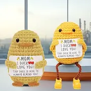 Funny Mothers Day Gifts, – Mom I Duck Love You, Handmade Crochet Cute Small Duck Unique Presents for Mothers Day Mama Bonus Step Mother in Law Mothers Stocking Stuffers (2 Pack)