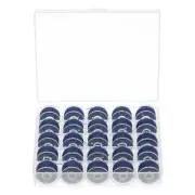 Prewound Sewing Bobbin Thread Set of 25pcs with Storage Plastic Case, Dark Blue