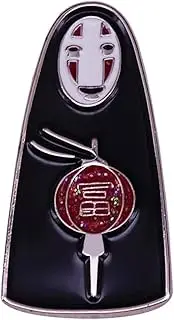 [Pinstant] No-Face No Face Faceless Spirit Ghost Bathhouse Red Lantern Anime Manga 1.2" Enamel Pin Badge, 1.2 inches, Enamel, enamel