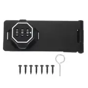 Password Rotary Hasp Locks Mechanical Cabinet Latch Locks 5" No Drilling Black