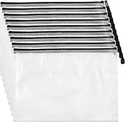 Mesh Zipper Pouch Bag, 10pcs A4 Plastic Zipper Mesh Document Pouch Bags, Clear Waterproof Zipper Pouches, Zip File Folders for Organizing Home Office Supplies Board Game Storage, 13x9.4 inch