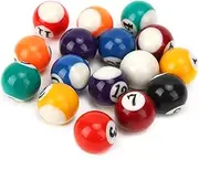 Haosie 16PCS Mini Billiard Balls Set, 2.5cm/0.98inch Mini Pool Ball Set, Resin Children Billiard Ball, for Recreation Games