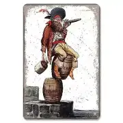 Captain Morgan Rum Tin Metal Sign Rustic Man Cave Wall Art Decor