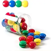Tiberham Notice Board/Planning Magnets, 80 Pack 20 mm Round Plastic Covered Magnetic Buttons, Refrigerator Whiteboard Magnets for School Office Home - 4 Assorted Colors